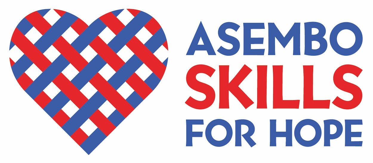 blue and red logo depicting a heart and the name Asembo Skills for Hope